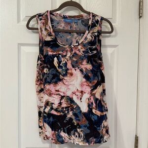 Simply Vera Vera Wang Blue and Pink Sleeveless Tank Top